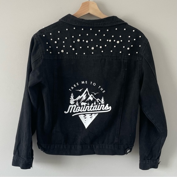 “Take Me To The Mountains” Pearl Denim Jacket - Picture 1 of 2